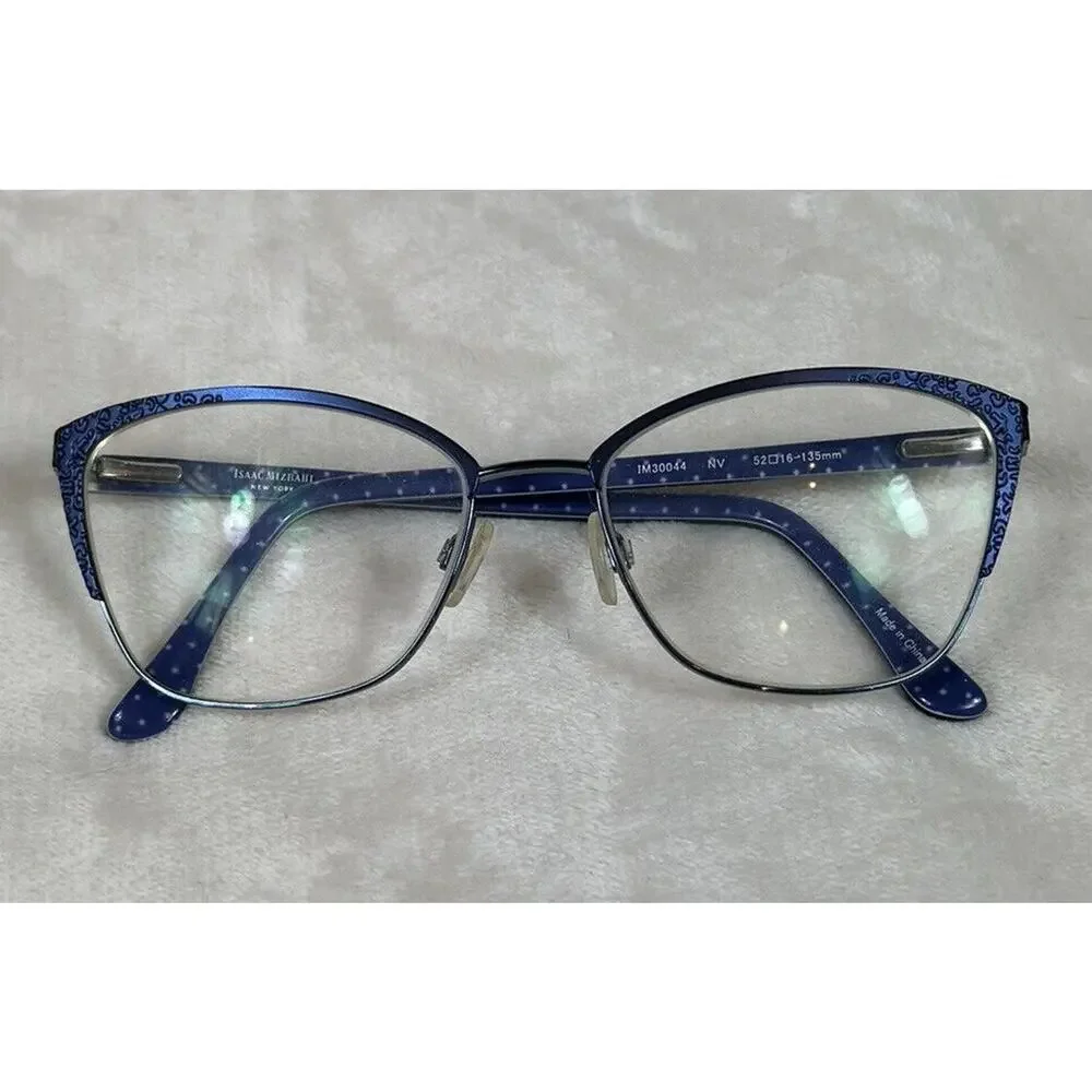 Isaac Mizrahi IM30044 Navy Womens Cat Eye Full Rim Eyeglasses 52-16-135‎